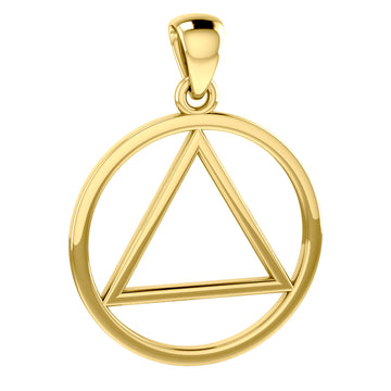 Large  AA Symbol Solid Yellow Gold Pendant GPD6003